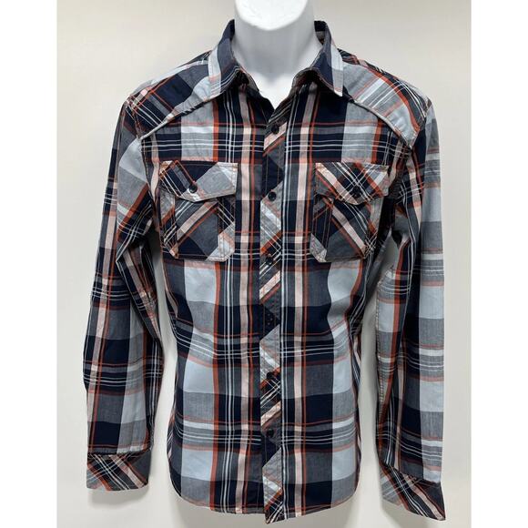 Carbon Mens Shirt Button Down Long Sleeve Plaid Classic Fit Size Medium - Picture 1 of 7